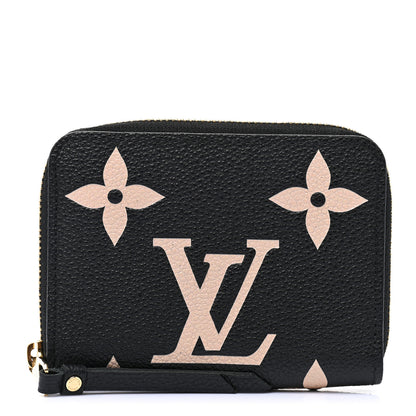 Louis Vuitton Empreinte Monogram Giant Zippy Coin Purse Black Beige 1 of 8