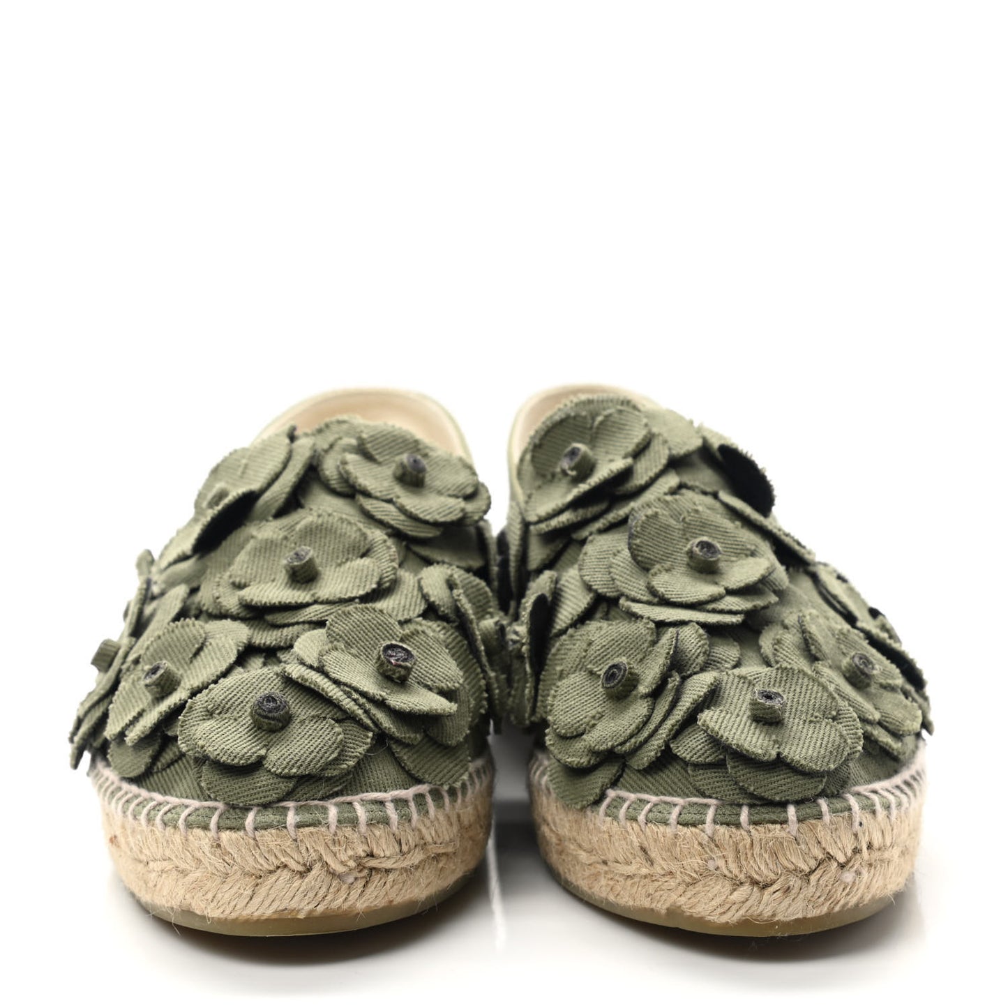 Fabric Camellia CC Espadrilles 40 Khaki