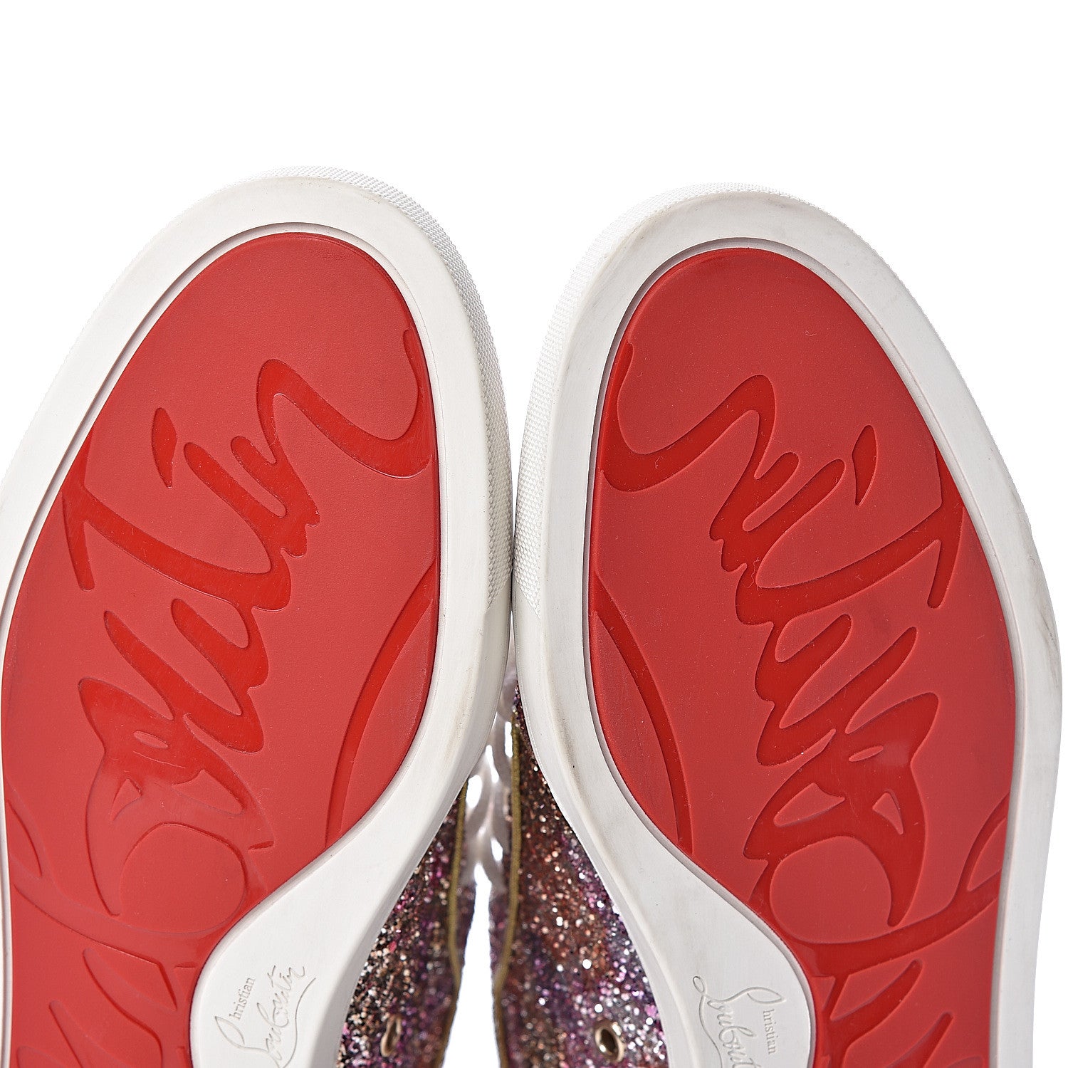 Christian Louboutin Bip Bip Glitter Womens Disco Ball Flat Sneakers 40 Rosette 11 of 12