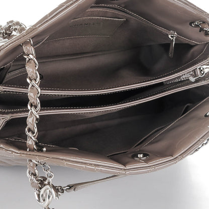 Chanel Patent Quilted Large Just Mademoiselle Bowling Bag Grey 5 of 11