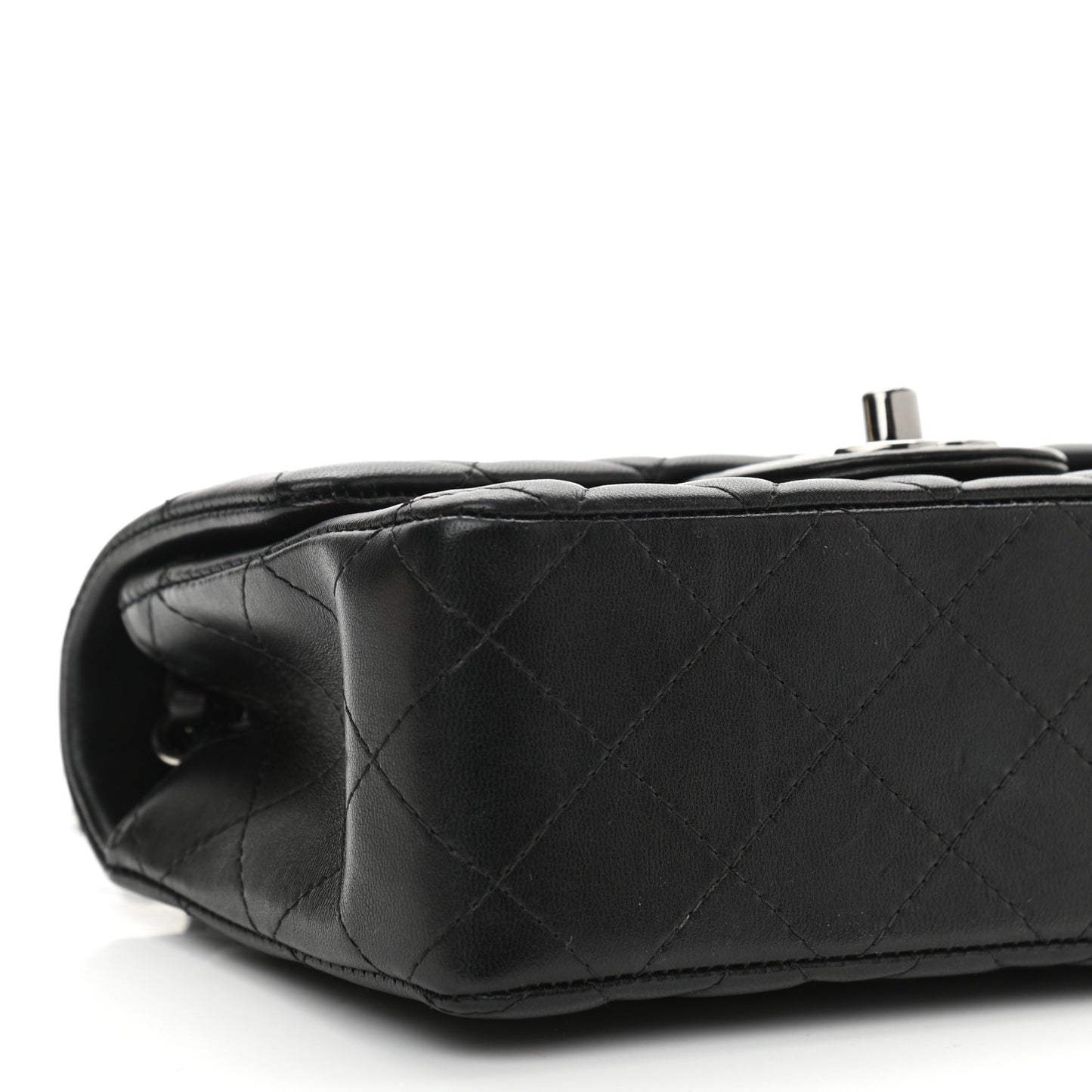 Lambskin Quilted Mini Rectangular Flap Black
