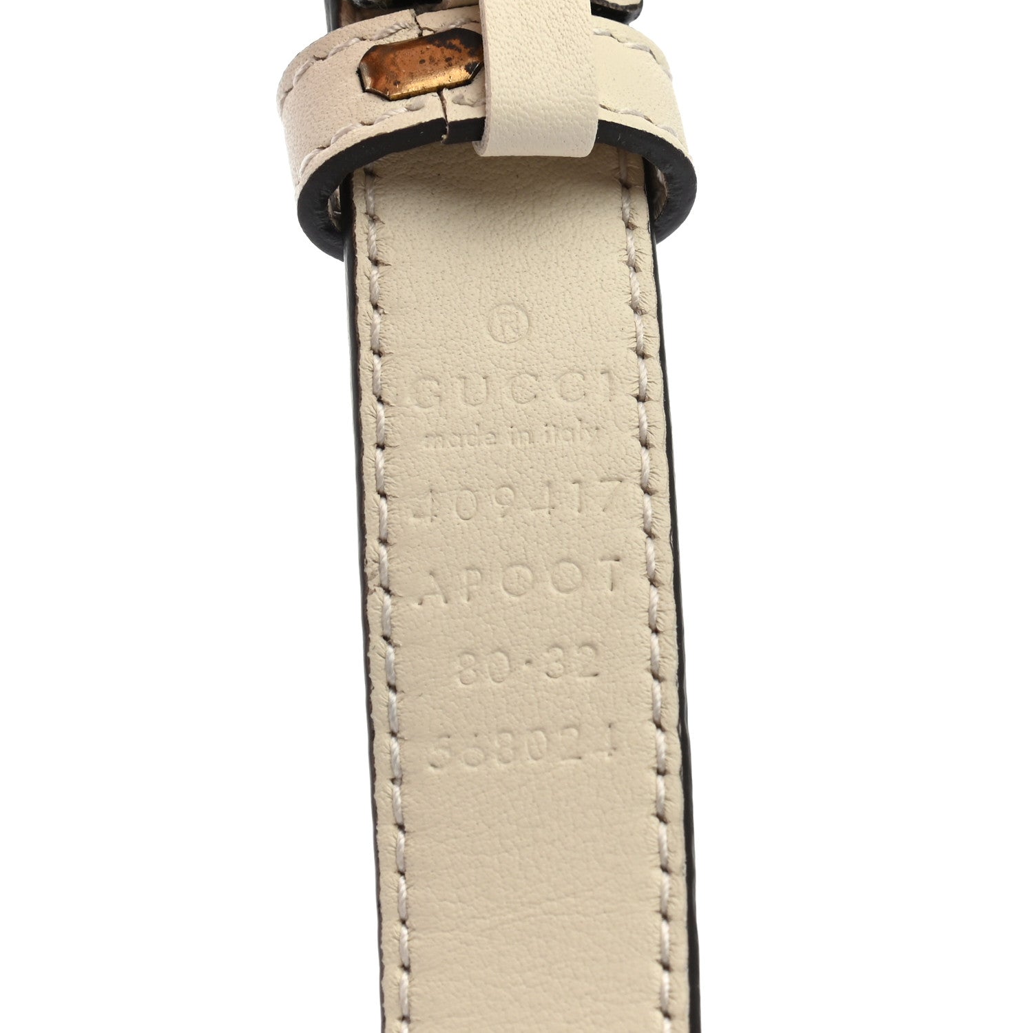 Gucci Calfskin Double G 20mm Belt 80 32 Mystic White 5 of 6