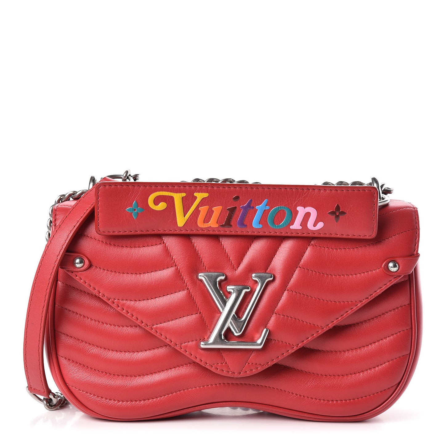 Calfskin New Wave Chain MM Ecarlate