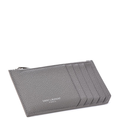 Saint Laurent Grained Calfskin 5 Fragments Zip Pouch Card Holder Earth 4 of 6