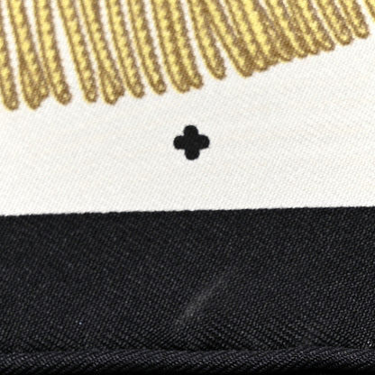 Hermes Silk Poste et Cavalerie Detail Scarf 45 Black White Mordore 5 of 5
