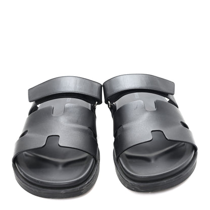 Hermes Calfskin Womens Chypre Sandals 41 Black 3 of 10