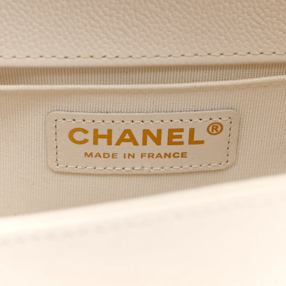 Chanel Caviar Quilted Small Boy Flap White 6 of 10