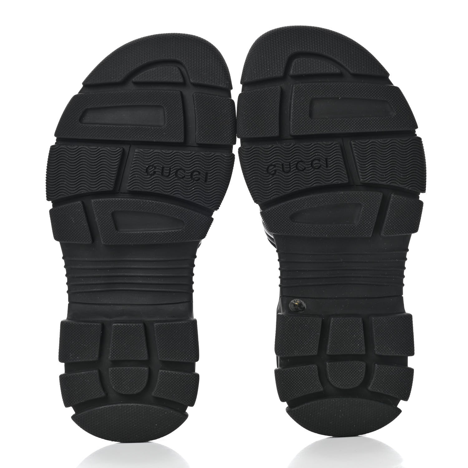 Gucci Nappa Grosgrain Logo Mens Velcro Chunky Slide Sandals 7 Black 5 of 7