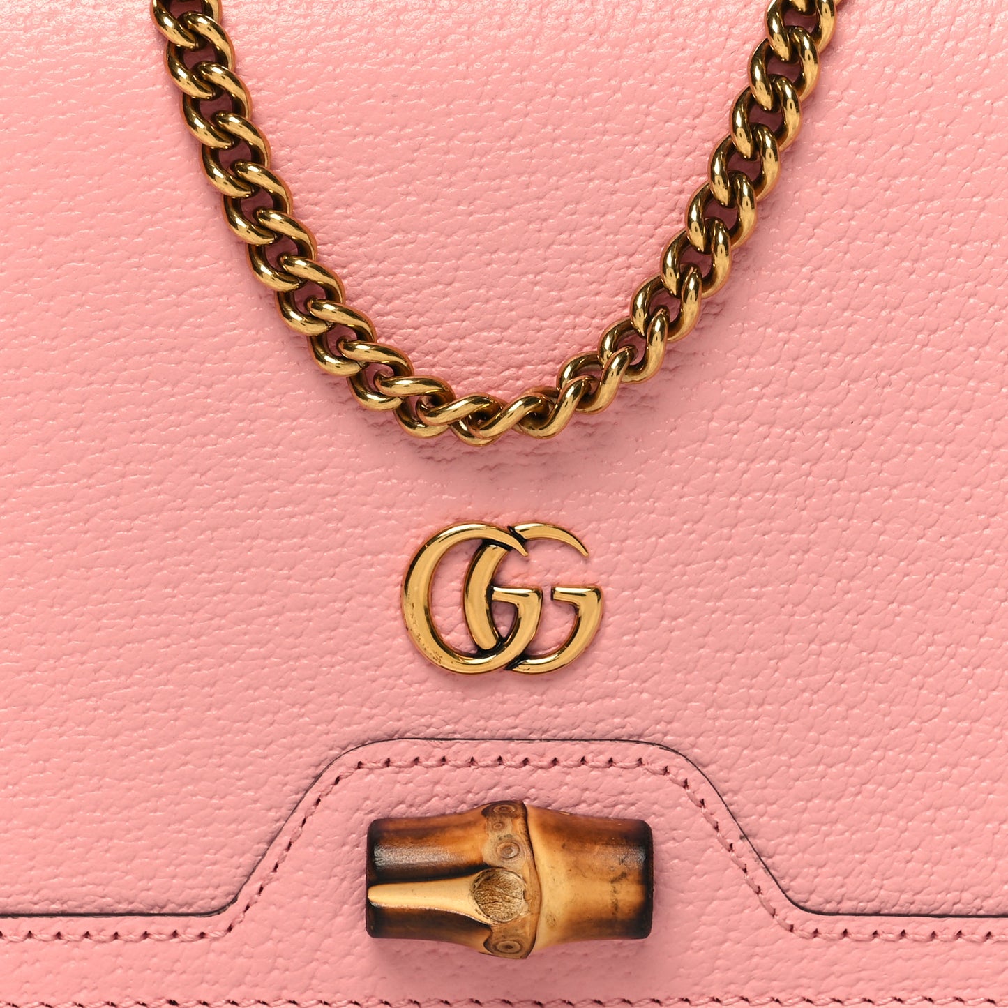 Textured Dollar Calfskin Mini Diana Chain Bag Wild Rose