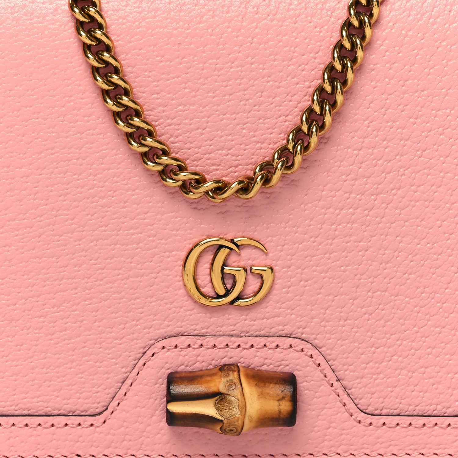Gucci Textured Dollar Calfskin Mini Diana Chain Bag Wild Rose 8 of 10