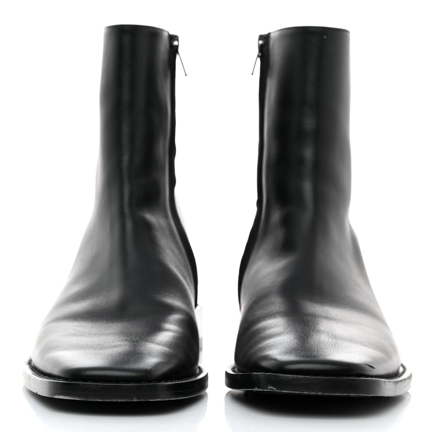 Calfskin Mens Soft Rim Ankle Booties 40.5 Black