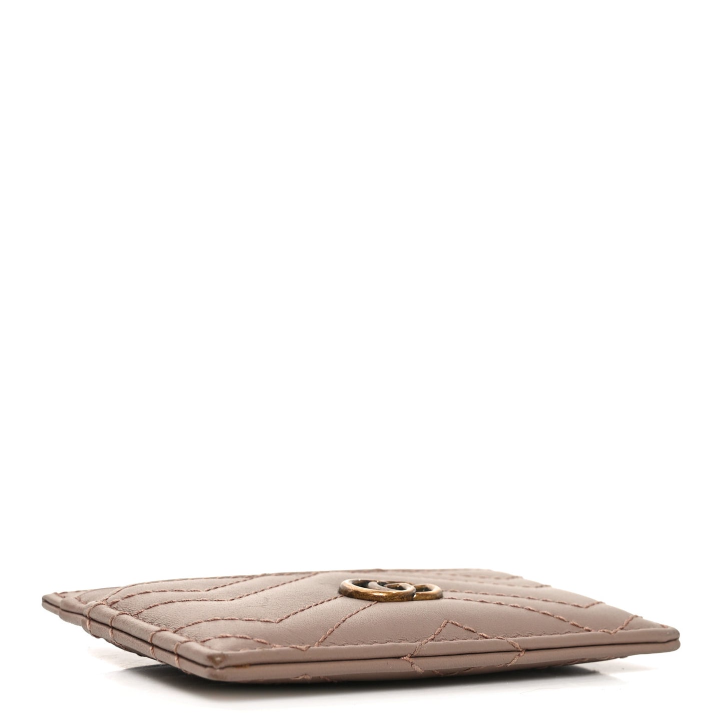 Calfskin Matelasse GG Marmont Card Holder Porcelain Rose
