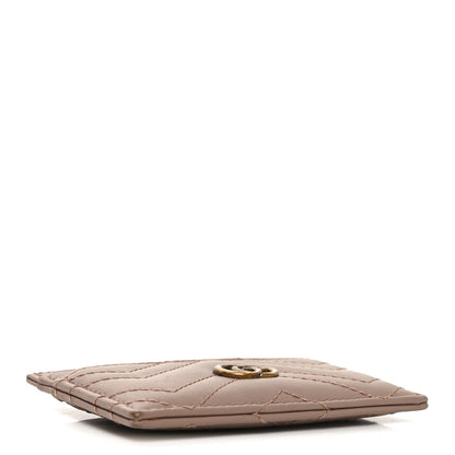 Gucci Calfskin Matelasse GG Marmont Card Holder Porcelain Rose 4 of 7