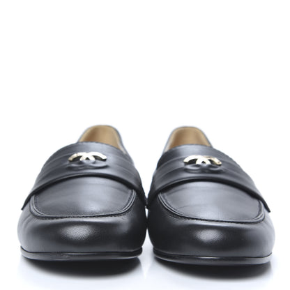 Chanel Lambskin CC Loafers 39 Black 2 of 9