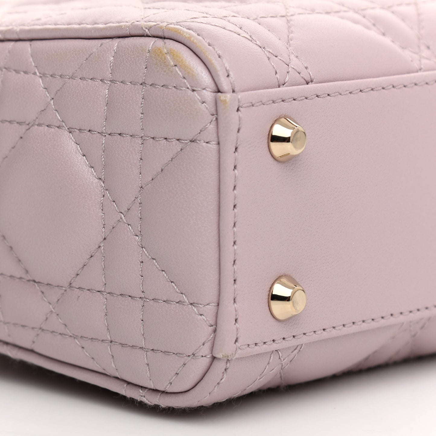 Metallic Lambskin Cannage Mini Lady Dior Lotus