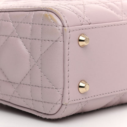 Christian Dior Metallic Lambskin Cannage Mini Lady Dior Lotus 17 of 21