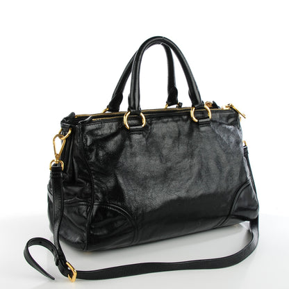 Prada Glace Calf Double Zip Tote Nero Black 3 of 8