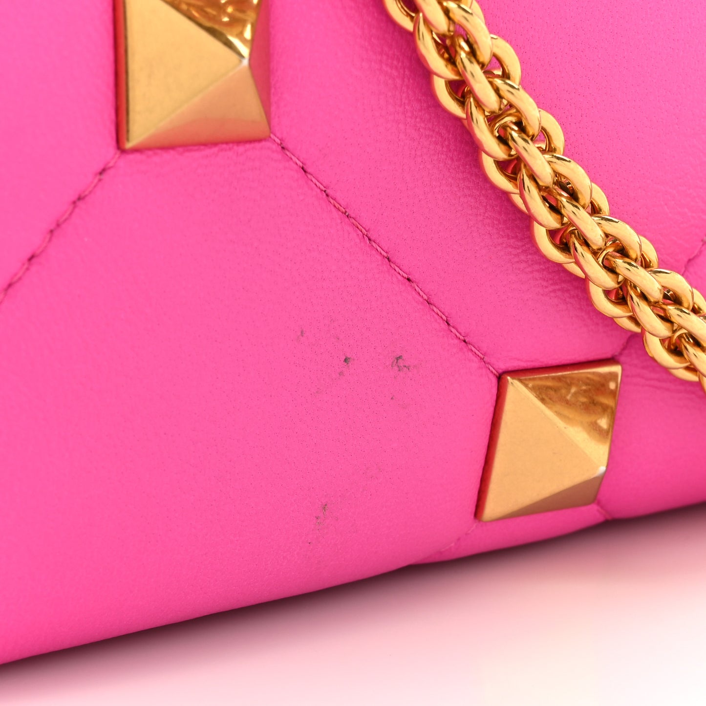 Nappa Large Roman Stud Shoulder Bag Pink PP