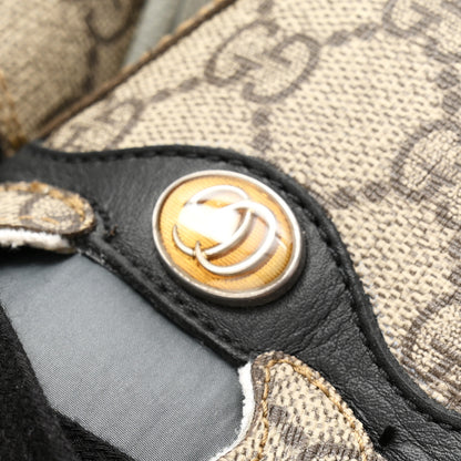 Gucci GG Supereme Monogram Miro Soft Calfskin Web Mens Screener Sneakers 8 Beige Ebony Black New Platinum 10 of 11