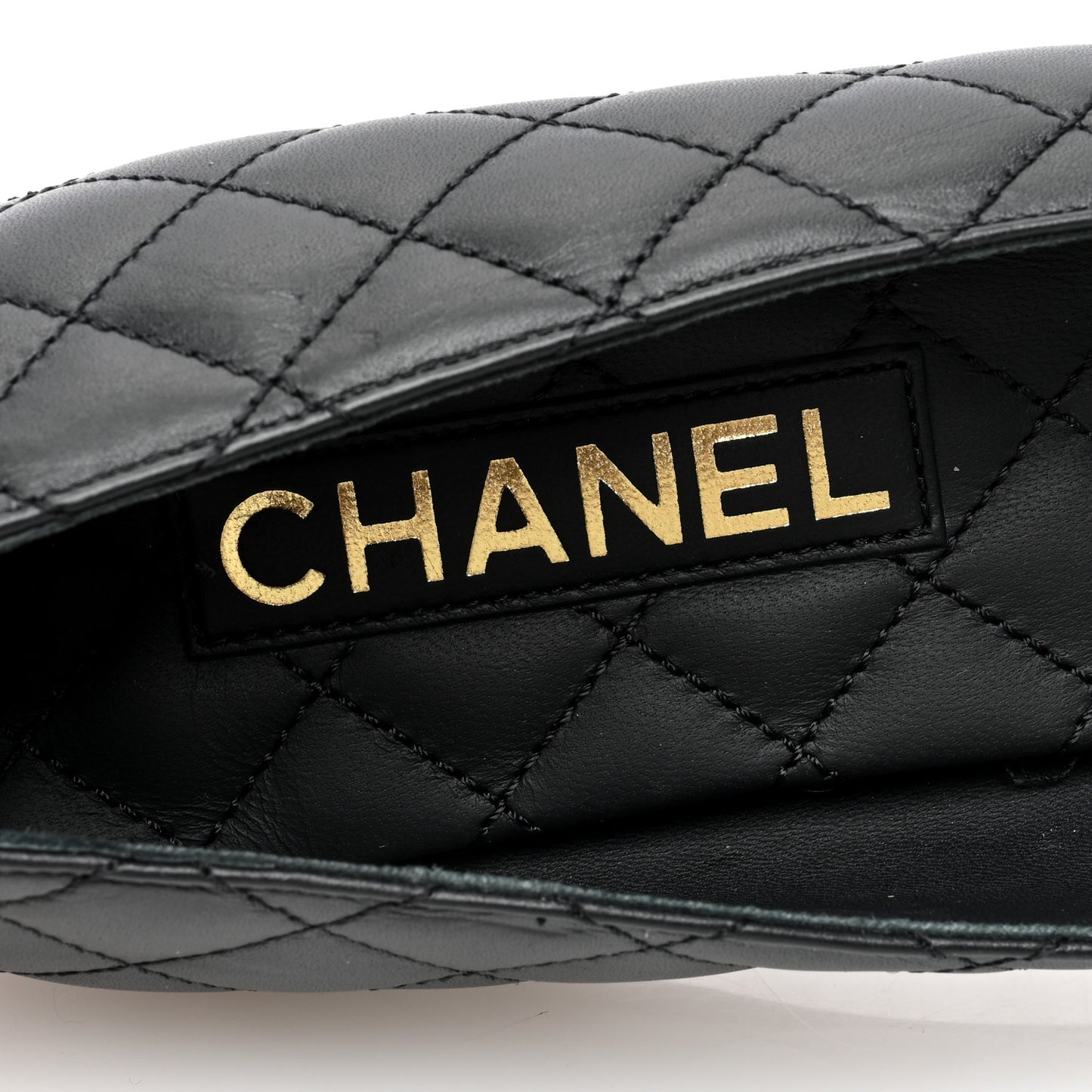 Lambskin Quilted CC Ballerina Flats 39 Black