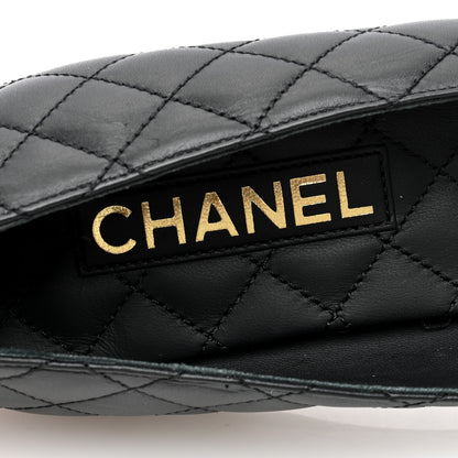 Chanel Lambskin Quilted CC Ballerina Flats 39 Black 7 of 7