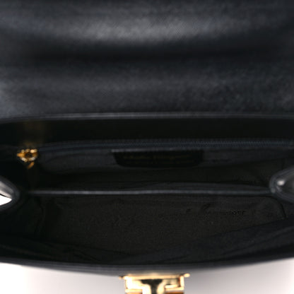 Salvatore Ferragamo Hammered Calfskin Top Handle Bag Black 5 of 10