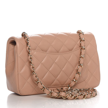 Chanel Lambskin Quilted Mini Rectangular Flap Beige 3 of 11