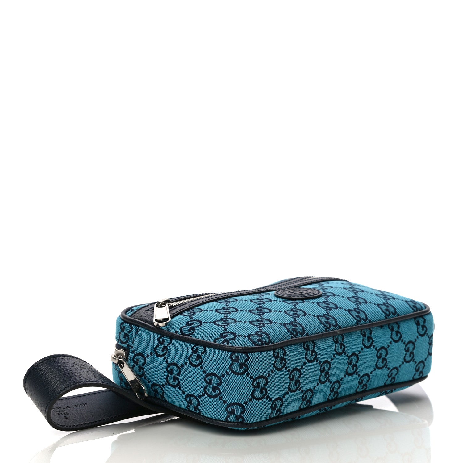 Gucci Monogram Multicolor Textured Calfskin Retro Interlocking G Belt Bag Light Blue 3 of 10