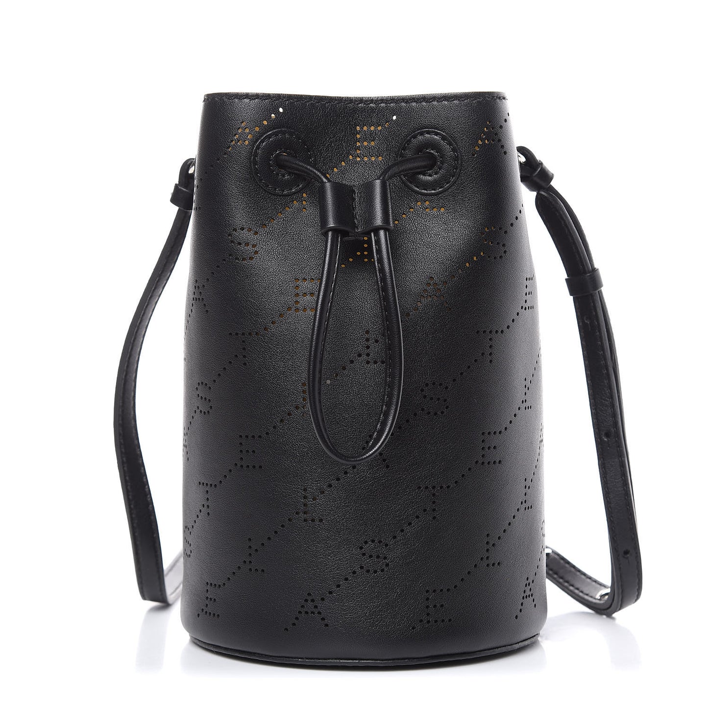 Perforated Eco Alter Nappa Mini Bucket Bag Black