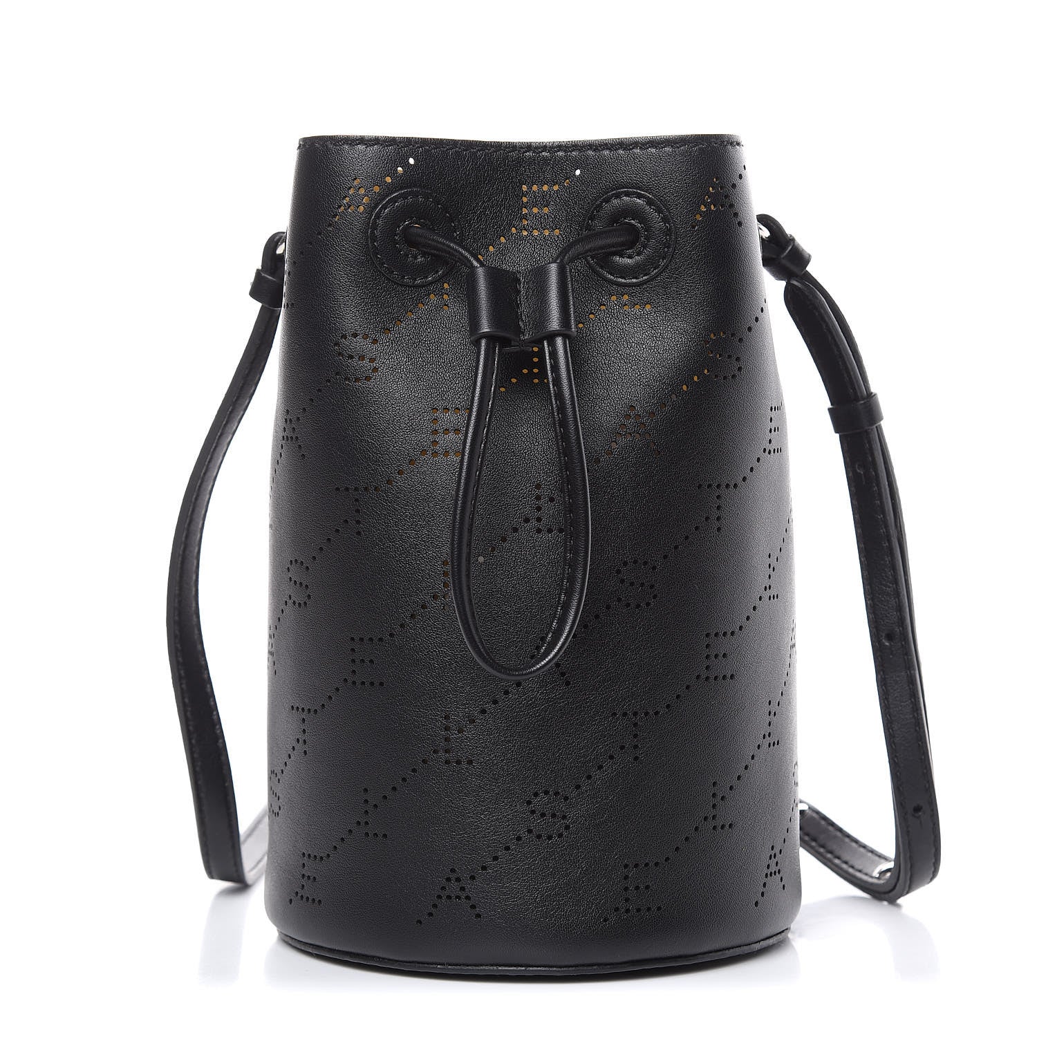Stella McCartney Perforated Eco Alter Nappa Mini Bucket Bag Black 1 of 9
