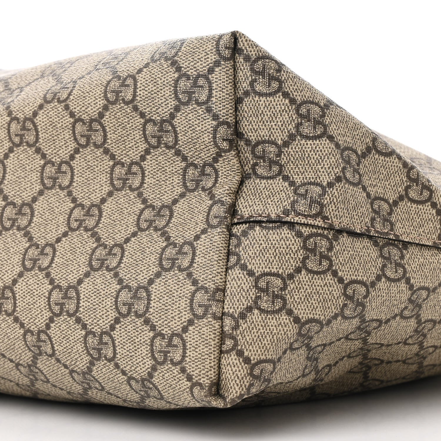 Gucci GG Supreme Monogram Textured Dollar Calfskin Web Medium Ophidia Shopping Tote Beige Ebony Mystic White 10 of 12