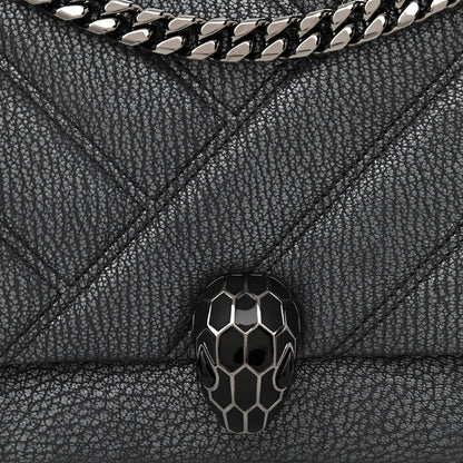 Bulgari Diamond Goatskin Matelasse Mini Serpenti Cabochon Crossbody Charcoal 7 of 9