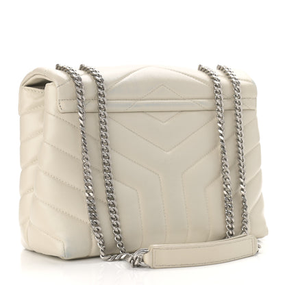 Saint Laurent Calfskin Y Quilted Monogram Small Loulou Chain Satchel Crema Soft 2 of 12