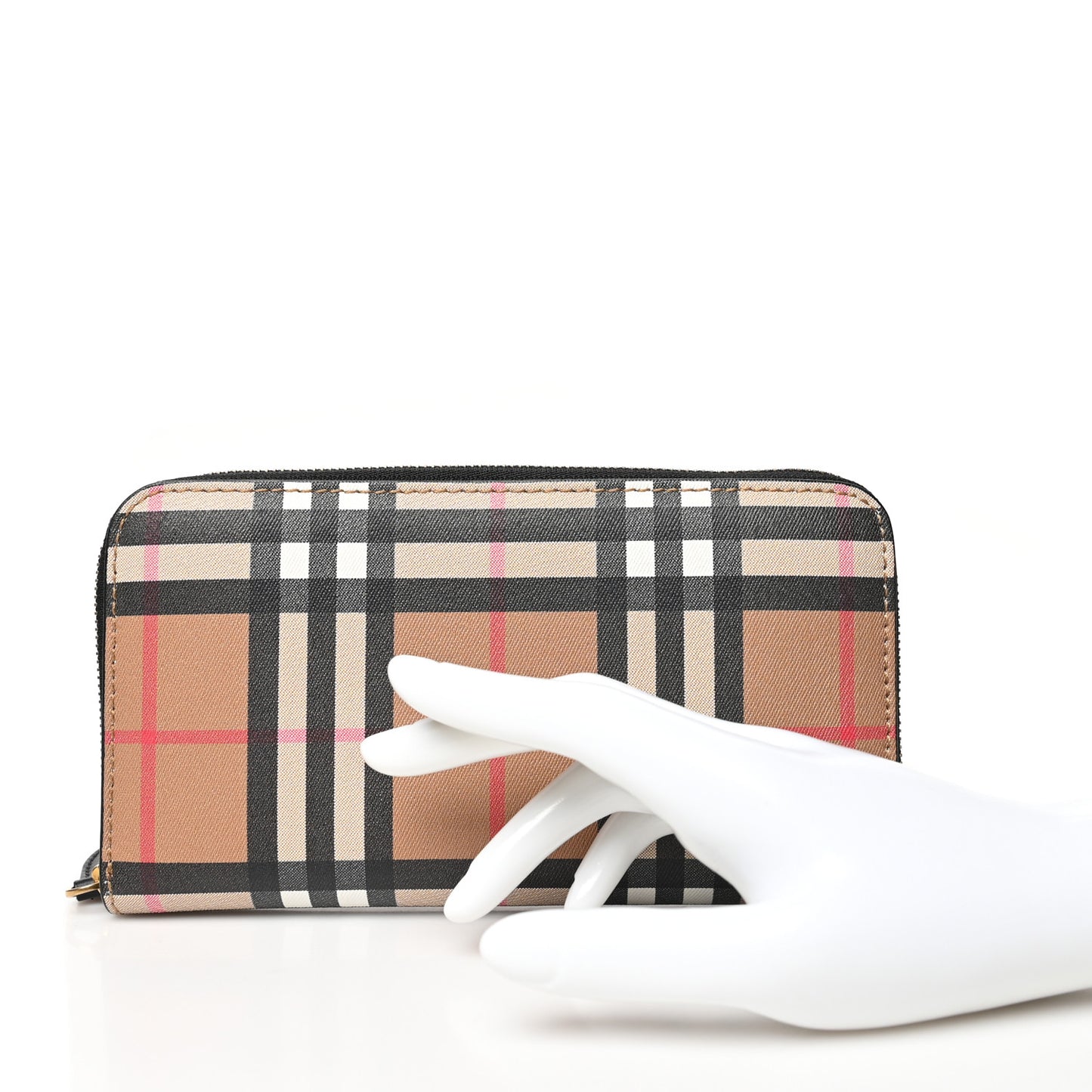 Vintage Check Elmore Zip Around Wallet Black