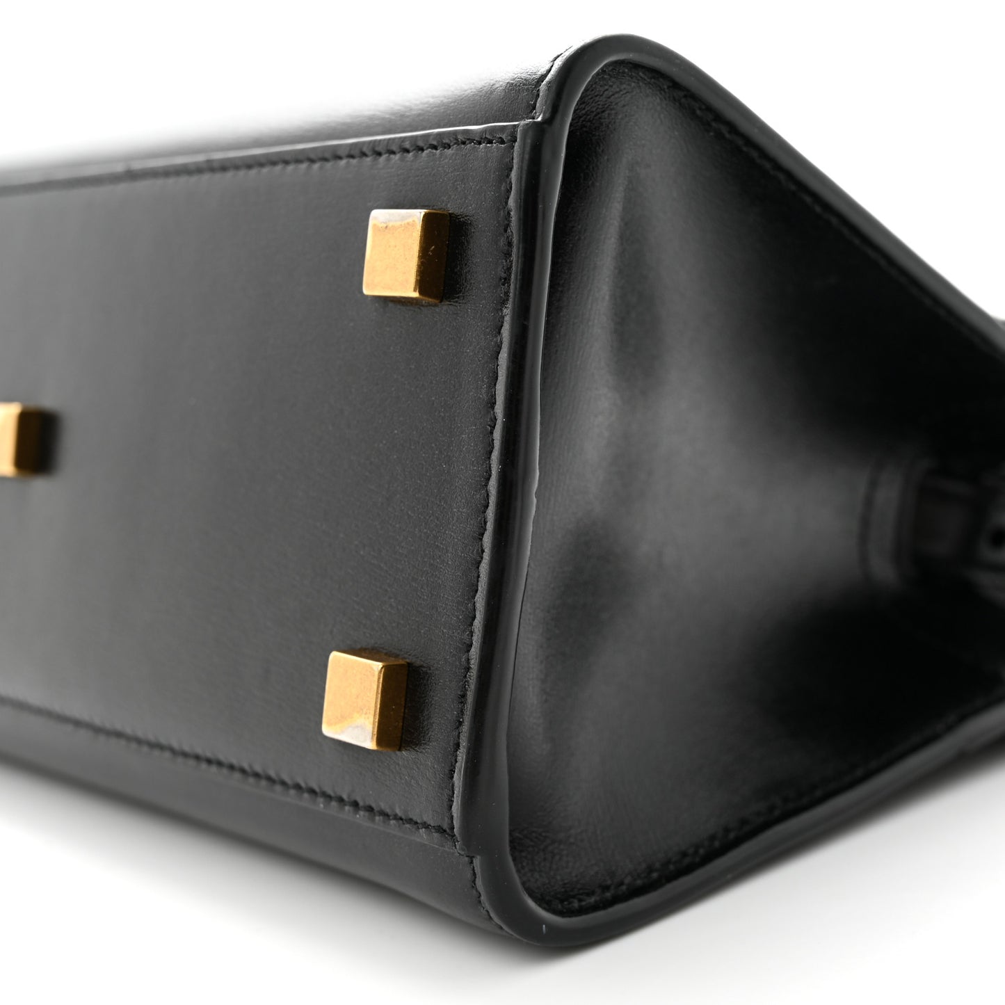 Smooth Calfskin Manhattan Nano Shopper Tote Black