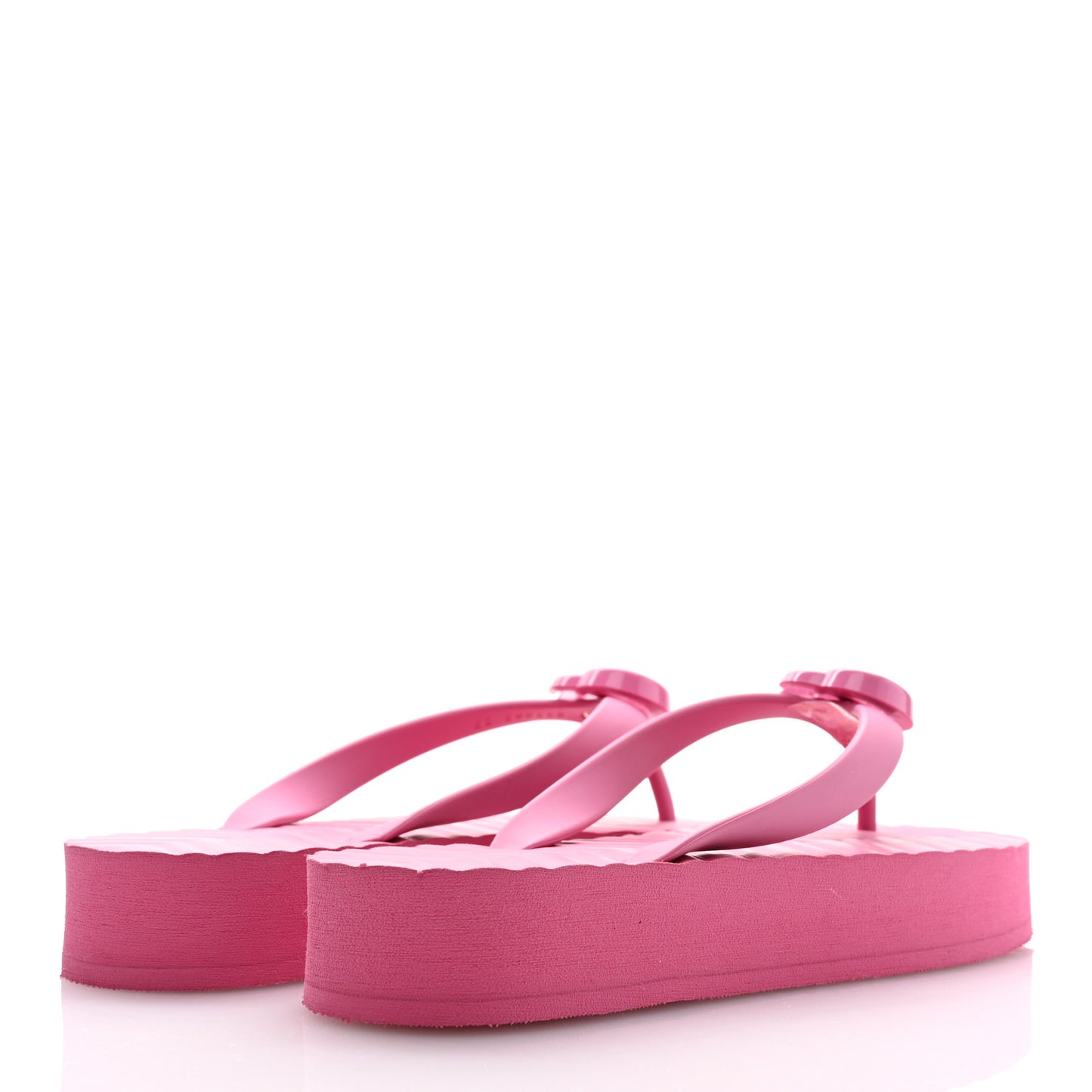 Rubber Chevron Womens GG Thong Sandals 37 Pink Tropical Flower