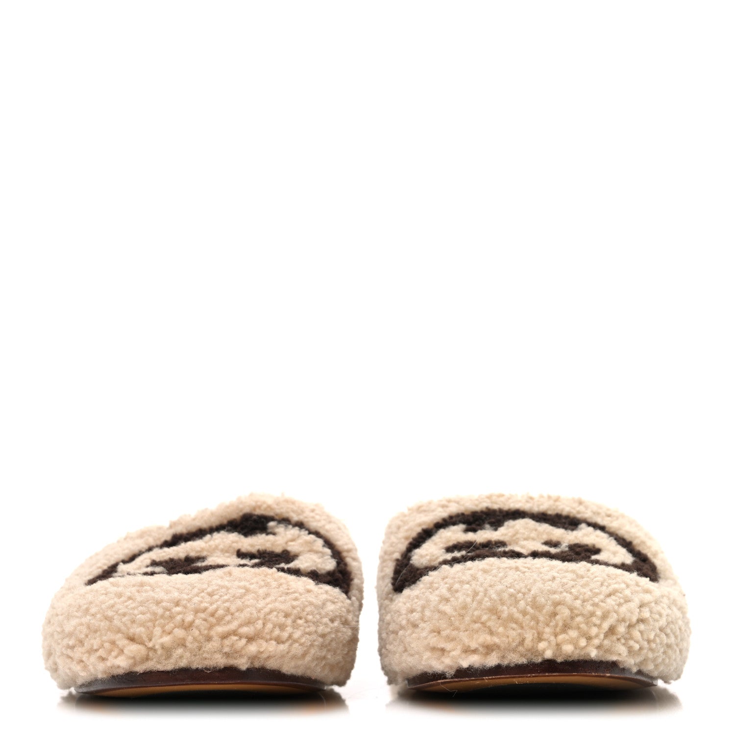 Gucci Shearling Interlocking G Womens Eileen Slippers 37.5 Butterscotch Cocoa 3 of 9