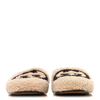 Gucci Shearling Interlocking G Womens Eileen Slippers 37.5 Butterscotch Cocoa 3 of 9