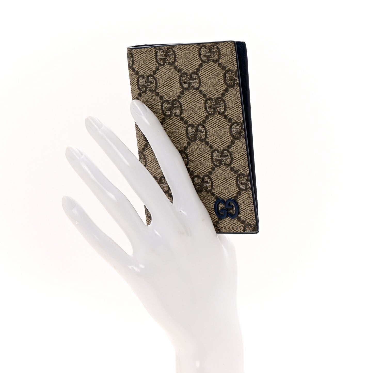 GG Supreme Monogram Bi-Color Long Card Case Beige Dark Brown