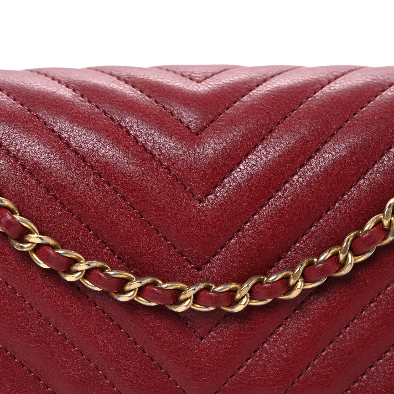 Chanel Calfskin Chevron Quilted Mini Rock The Corner Flap Red 8 of 10