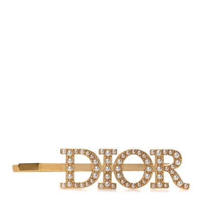 Christian Dior Pearl Logo Barrette 1 of 4