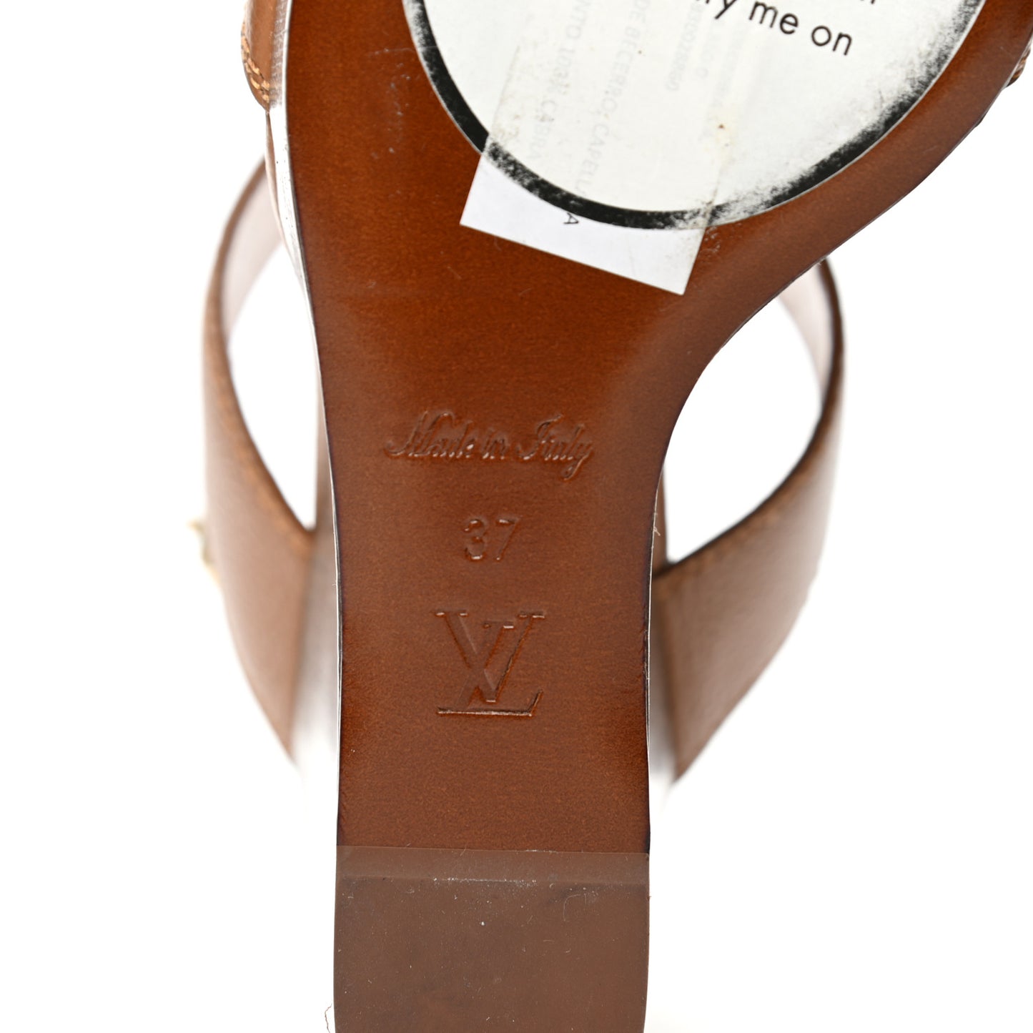 Calfskin Vedette Wedge Sandals 37 in Brown