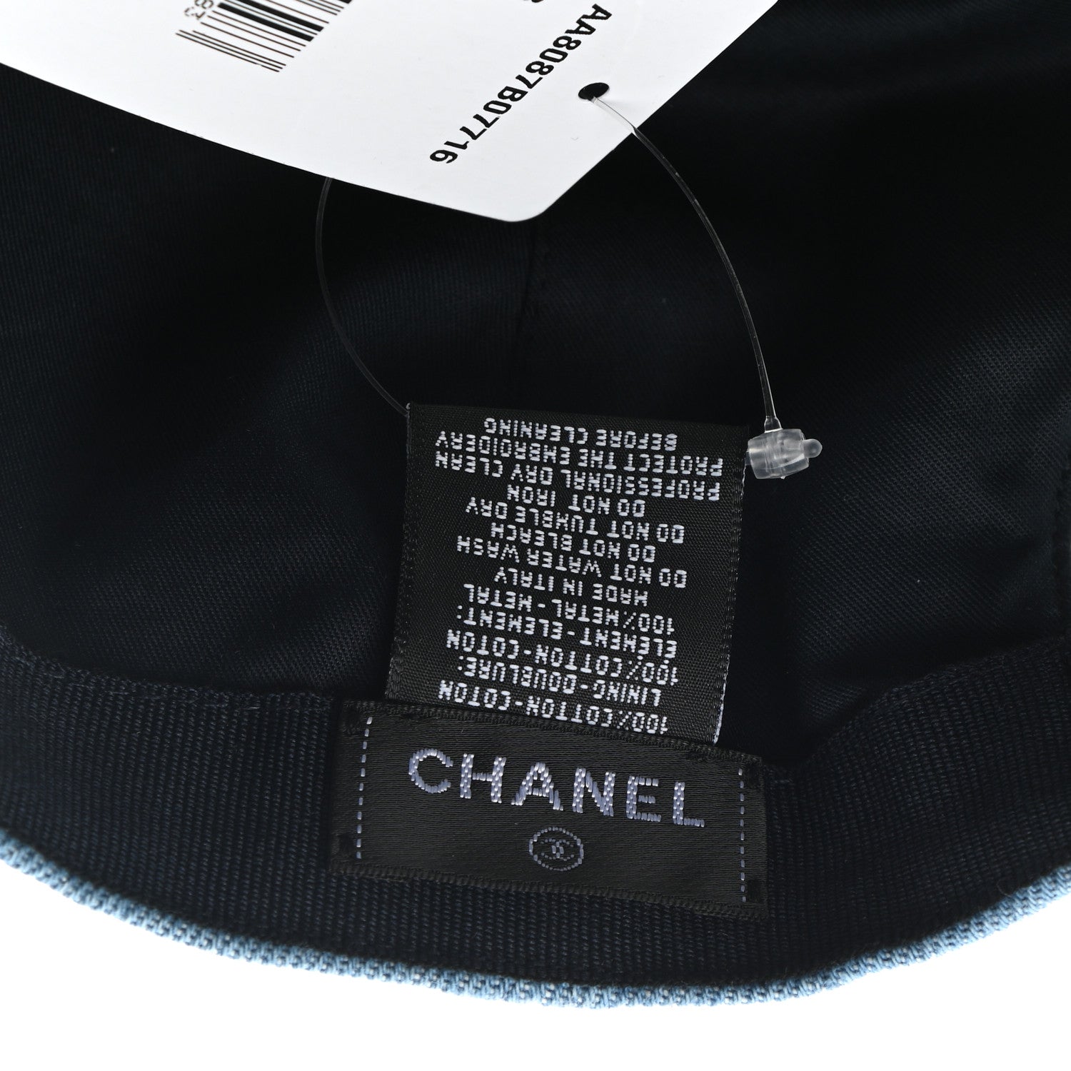 Chanel Cotton Sequin CC Cap Hat Blue 8 of 8