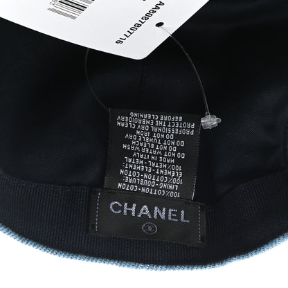 Chanel Cotton Sequin CC Cap Hat Blue 8 of 8