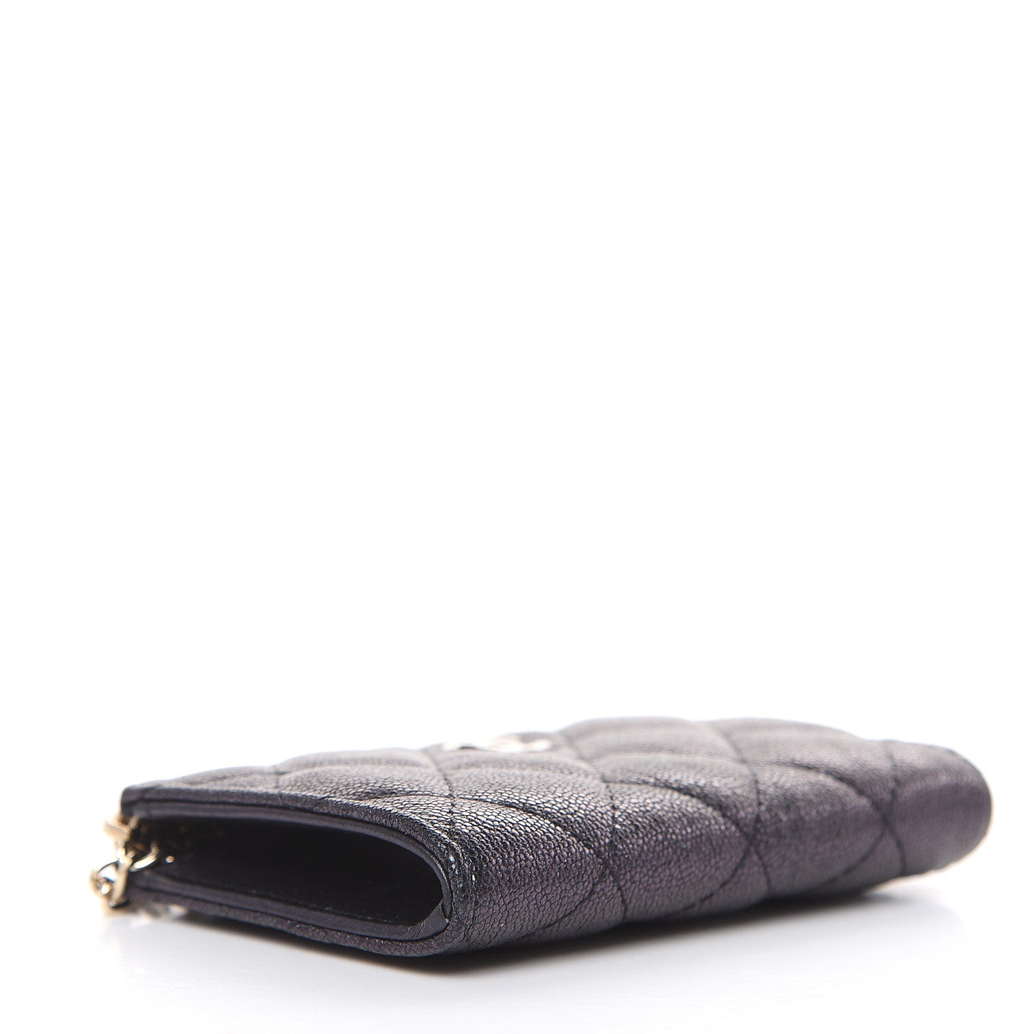 Chanel Iridescent Caviar Quilted Zipped Key Holder Case Black 4 of 8