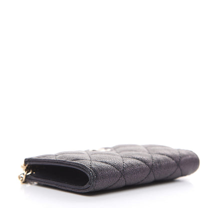 Chanel Iridescent Caviar Quilted Zipped Key Holder Case Black 4 of 8