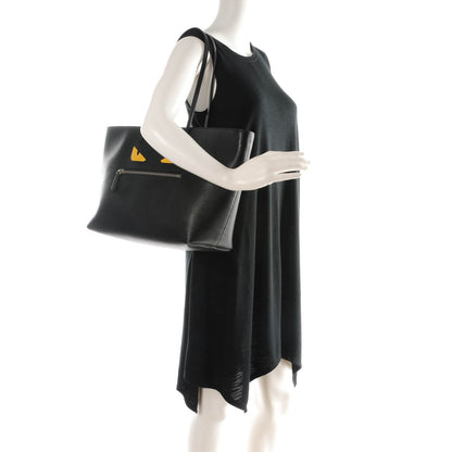 Fendi Vitello Elite Cuoio Monster Buggies Medium Roll Tote Black Multicolor Blue Cobalto 2 of 7