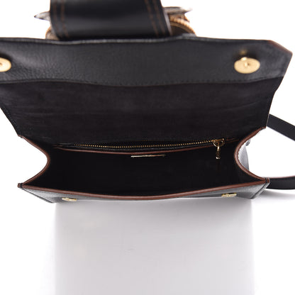 Miu Miu Goatskin Madras Soft Calf Crystal Embellished Shoulder Bag Black 7 of 8