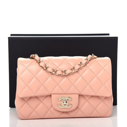Chanel Lambskin Quilted Mini Rectangular Flap Light Pink 11 of 11