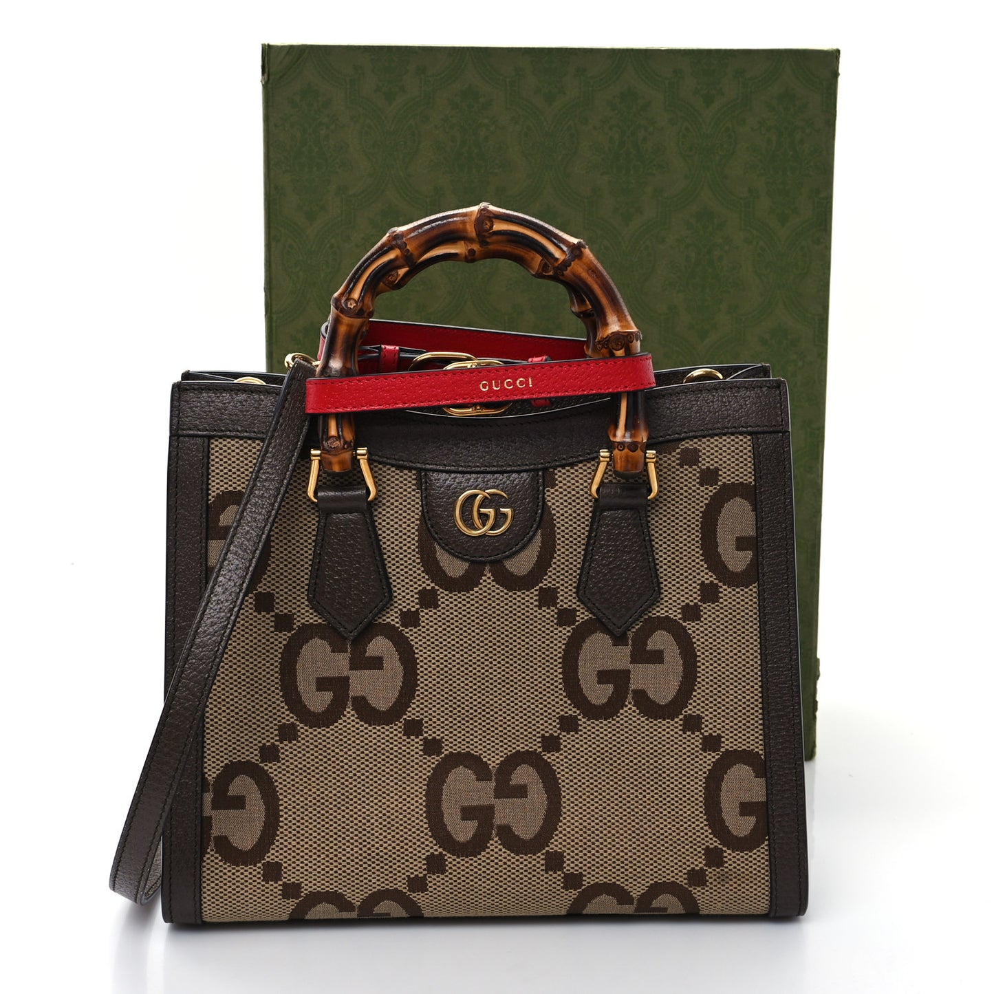Monogram Jumbo GG Textured Dollar Calfskin Small Diana Tote Bag Camel Ebony New Acero Pomegranate Red